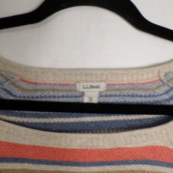 L.L Bean XL Horizontal Striped Long Sleeve Sweater Curved Bottom Edge - Picture 8 of 8